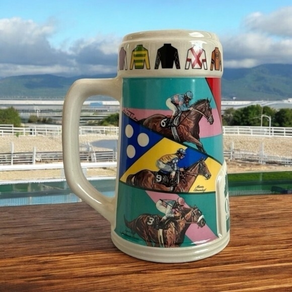 1996 Oak Tree Racing Santa Anita Park Stein 7" Thoroughbred Horse Racing Limited